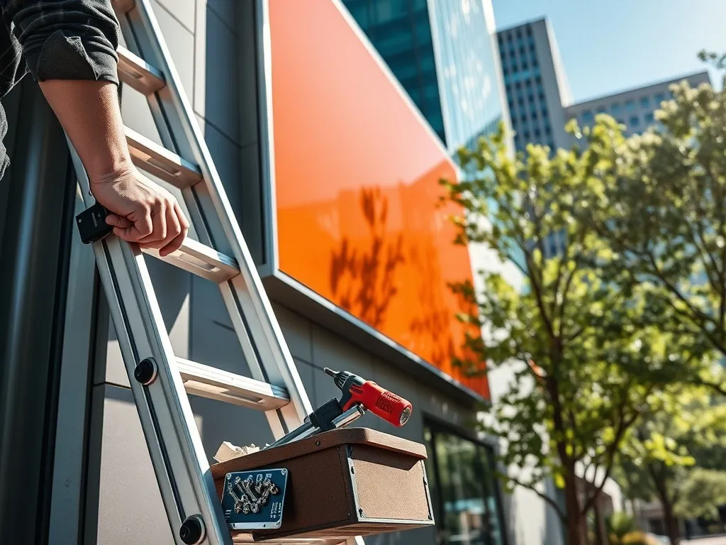 Jak montuje się kasetony reklamowe na elewacji budynku